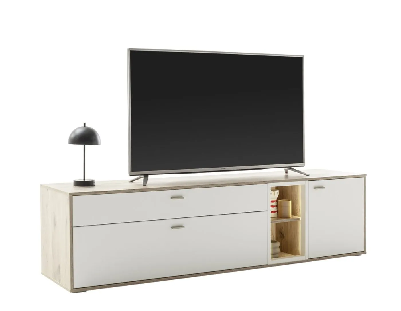 TV-Board Santerno | Soft white / Viking Oak | ohne Beleuchtung