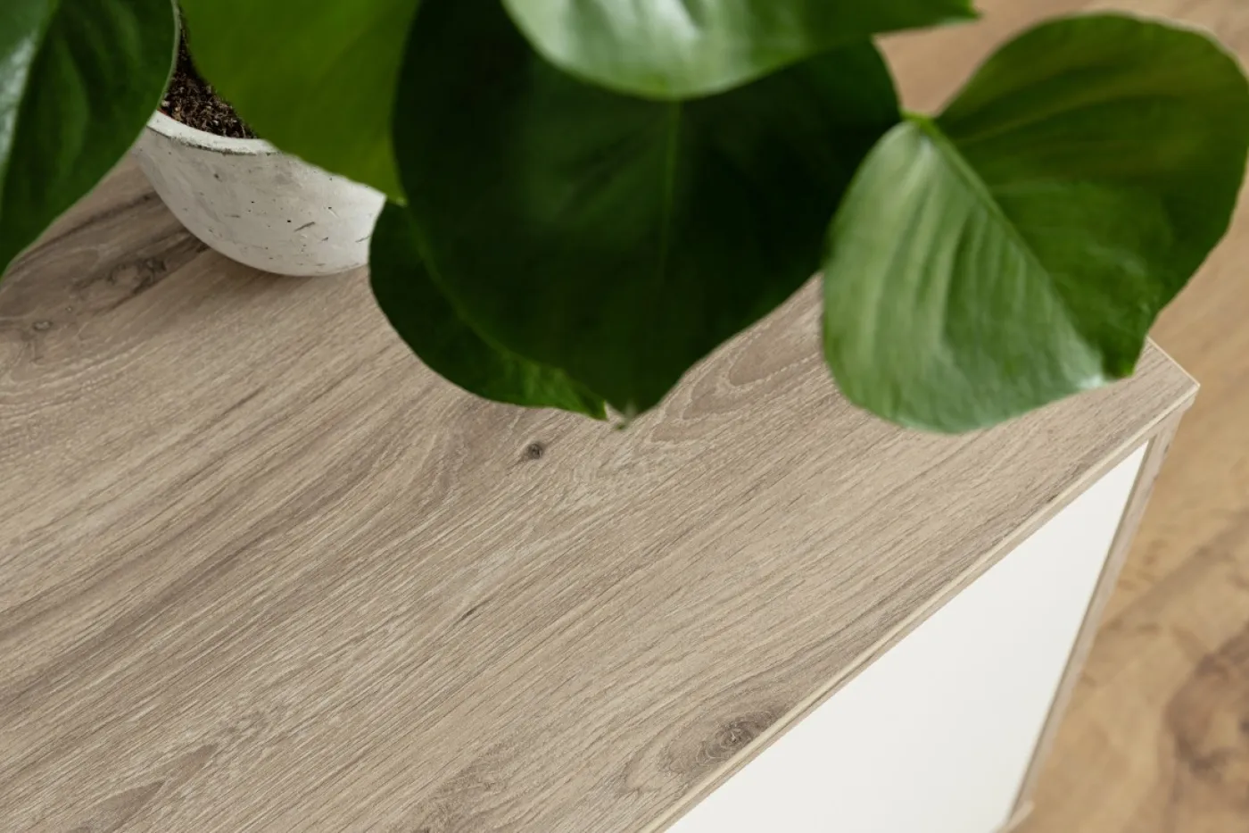 TV-Board Santerno | Soft white / Viking Oak | ohne Beleuchtung