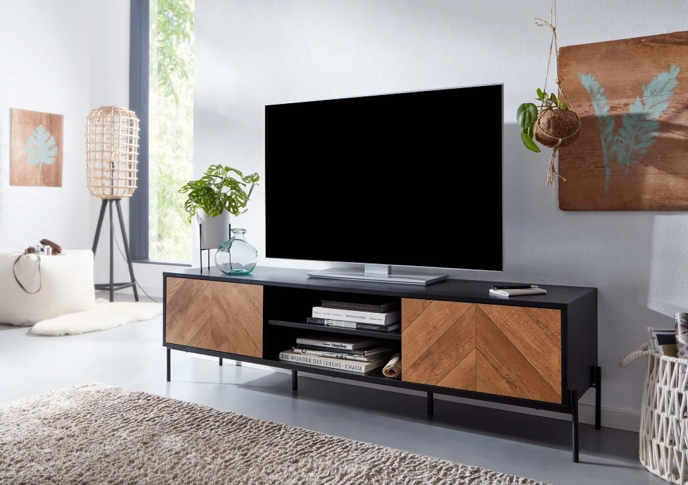 TV-Board Satia | Eiche | schwarz