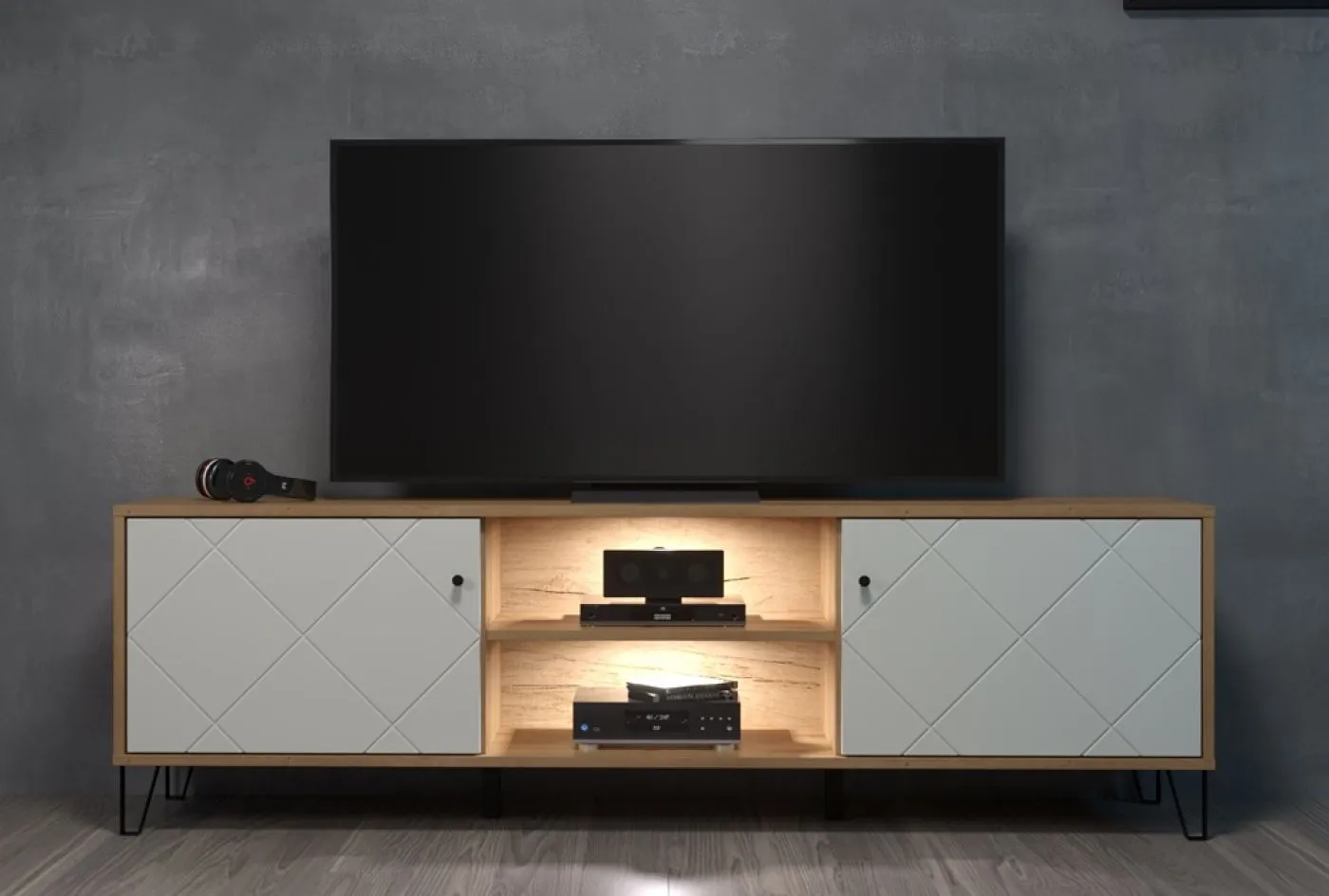 TV-Board Touch 1 | Artisan Eiche / weiß