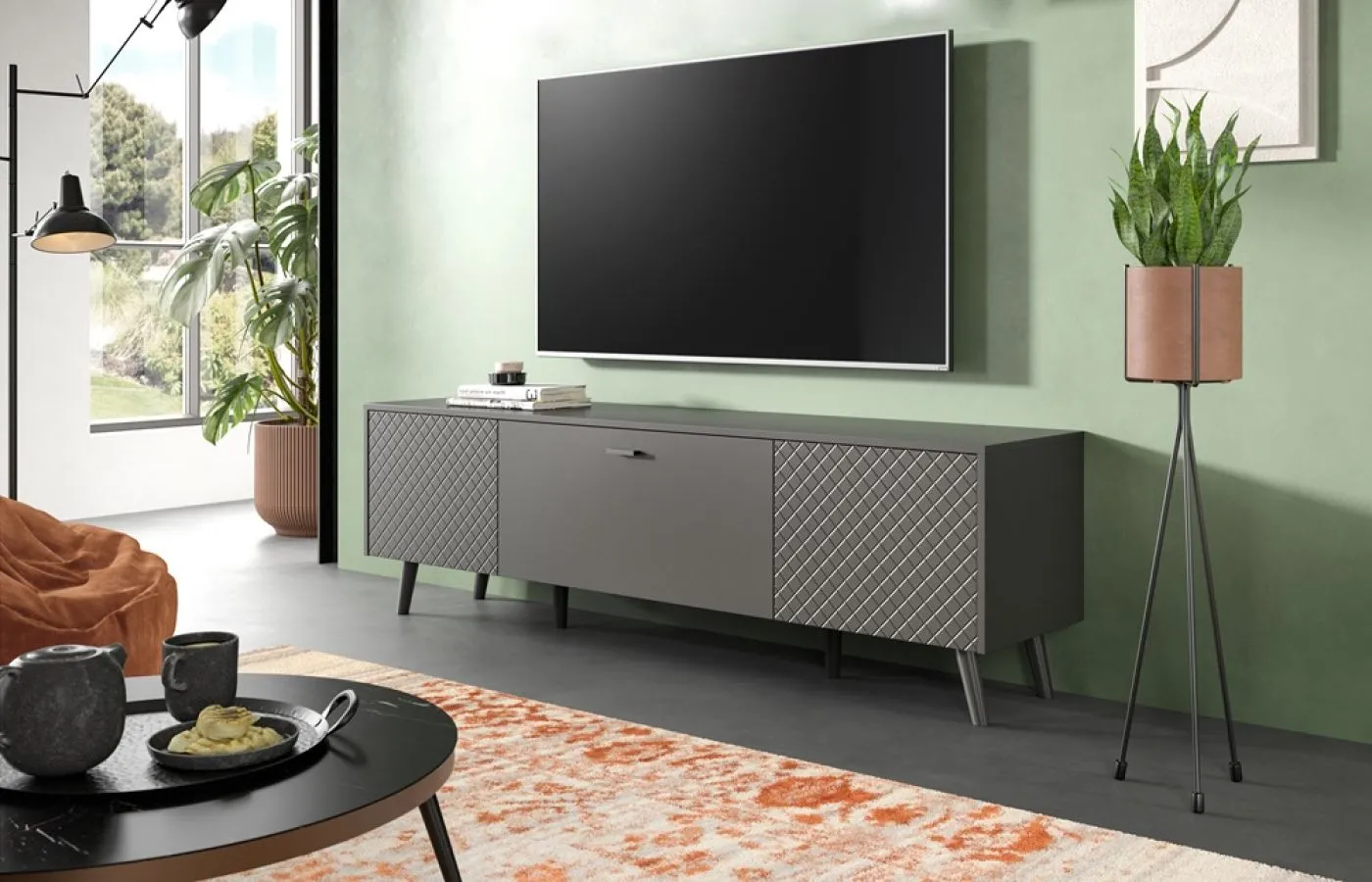 TV-Lowboard Linea | grau