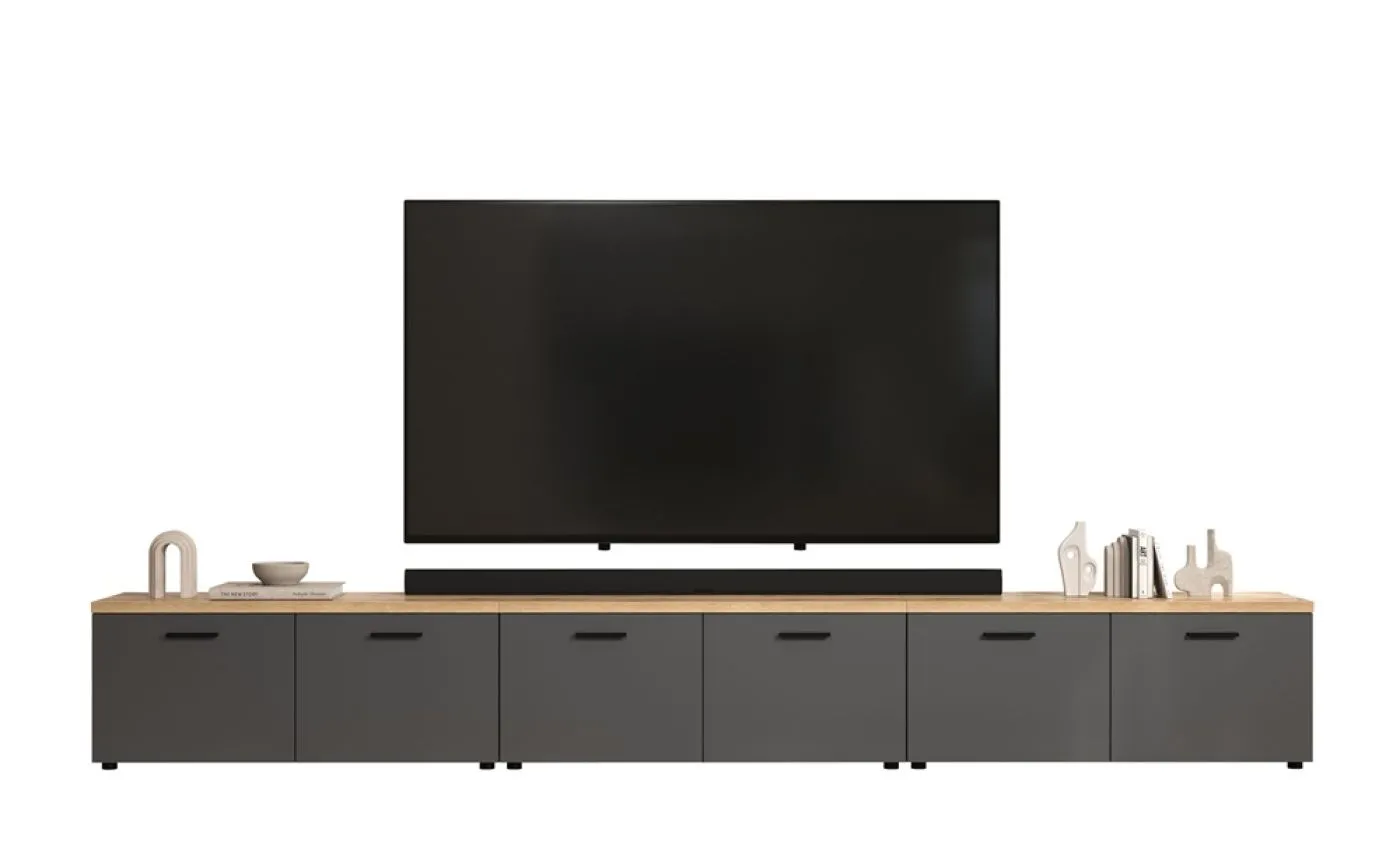 TV-Möbel Baggio | Anthrazit / Coast Evoke Oak | 3-teilig
