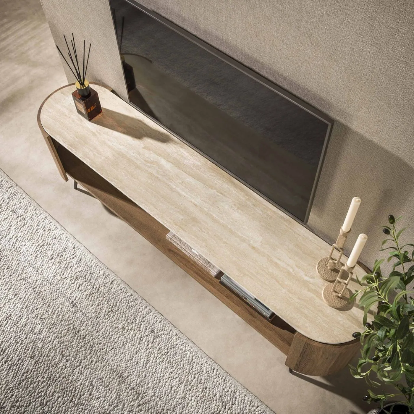 TV-Möbel Nova 180cm | Keramik travertin