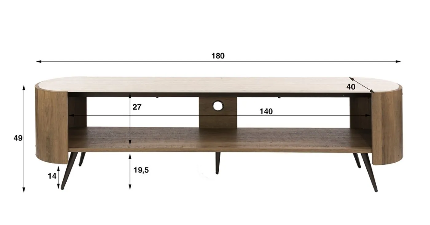 TV-Möbel Nova 180cm | Keramik travertin