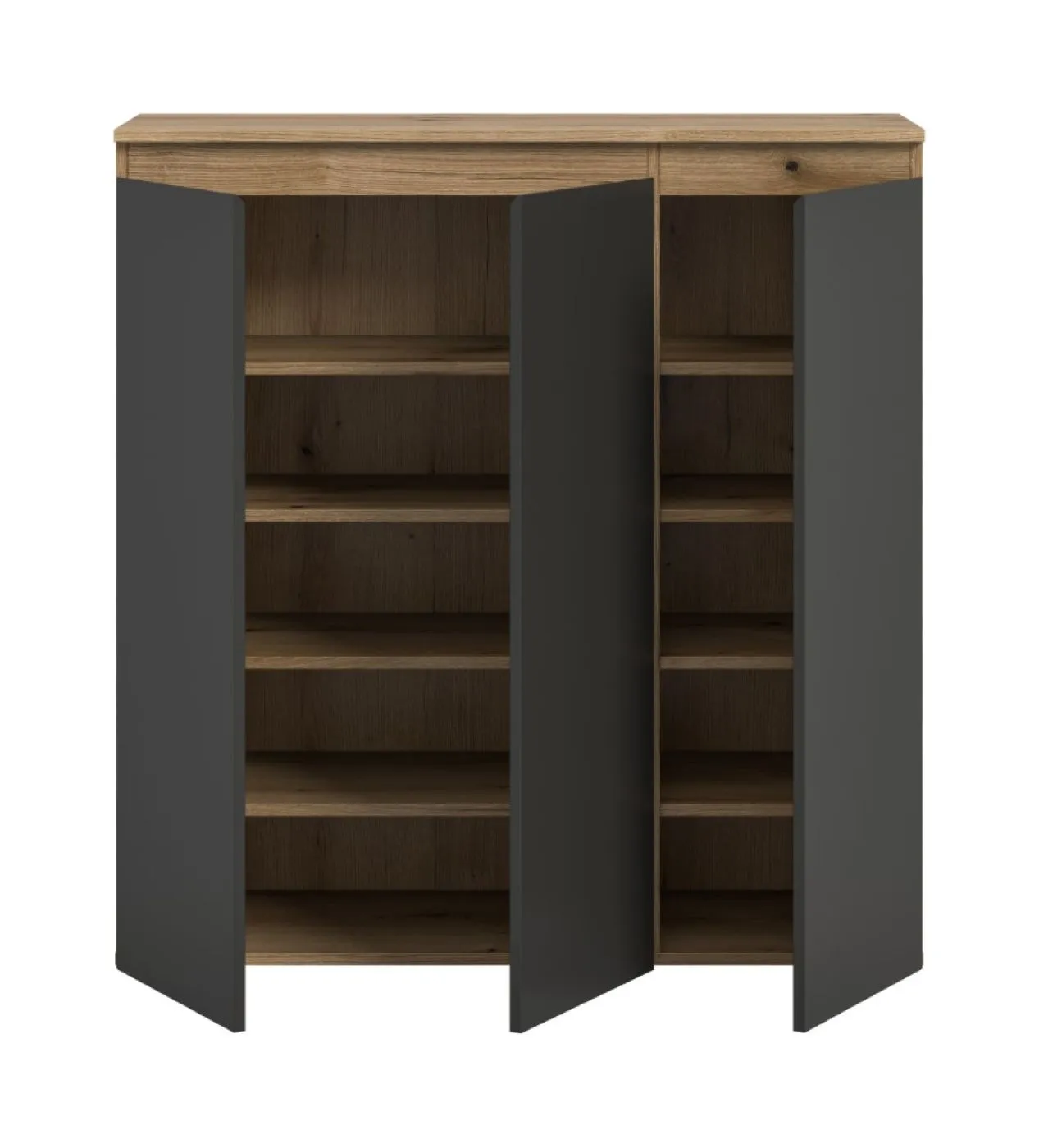 Universalschrank Scarpa | 105 x 110cm | anthrazit / Evoke Eiche