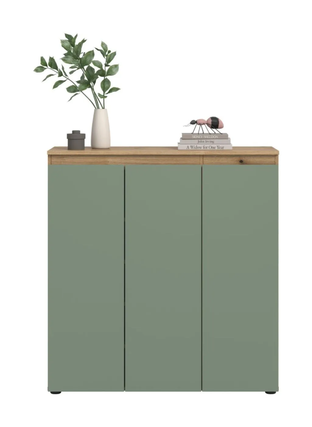 Kommode Scarpa | 105 x 110cm | Smoke green / Evoke Eiche