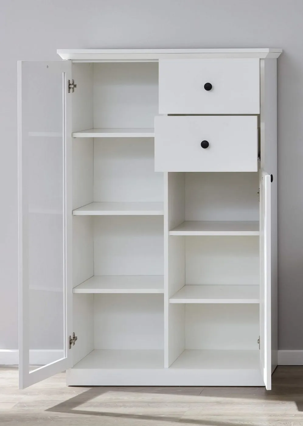 Vitrine Baxter | Landhausstil | weiß | LED Beleuchtung