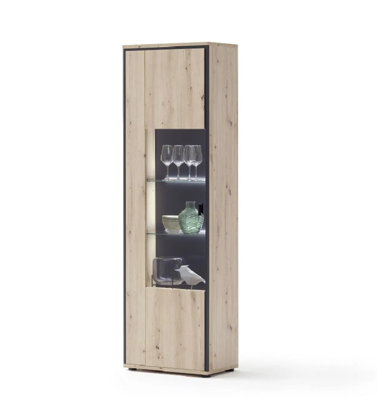 Vitrine Buenos Aires | Balkeneiche | LED Beleuchtung