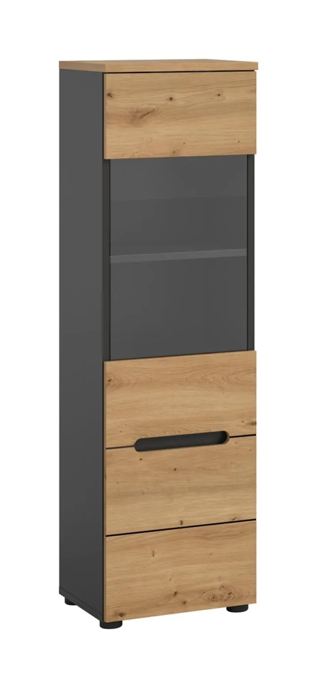 Vitrine Canu | Artisan / Basalt Grau ohne Beleuchtung
