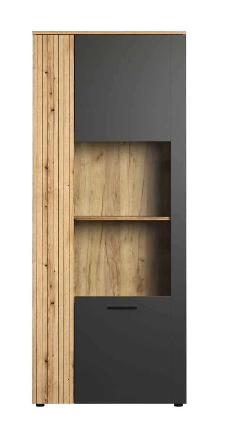 Vitrine Esteban 1 | Anthrazit / Coast Evoke Oak