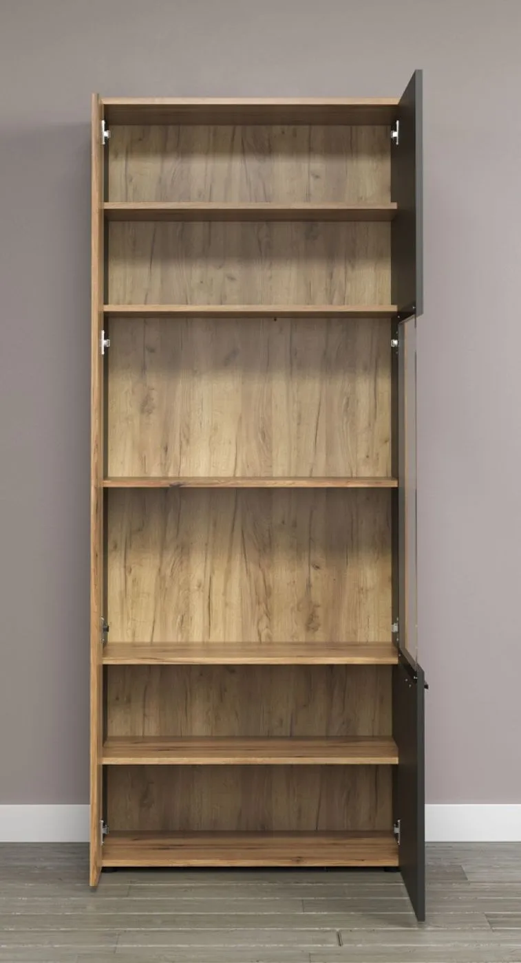 Vitrine Esteban 1 | Anthrazit / Coast Evoke Oak