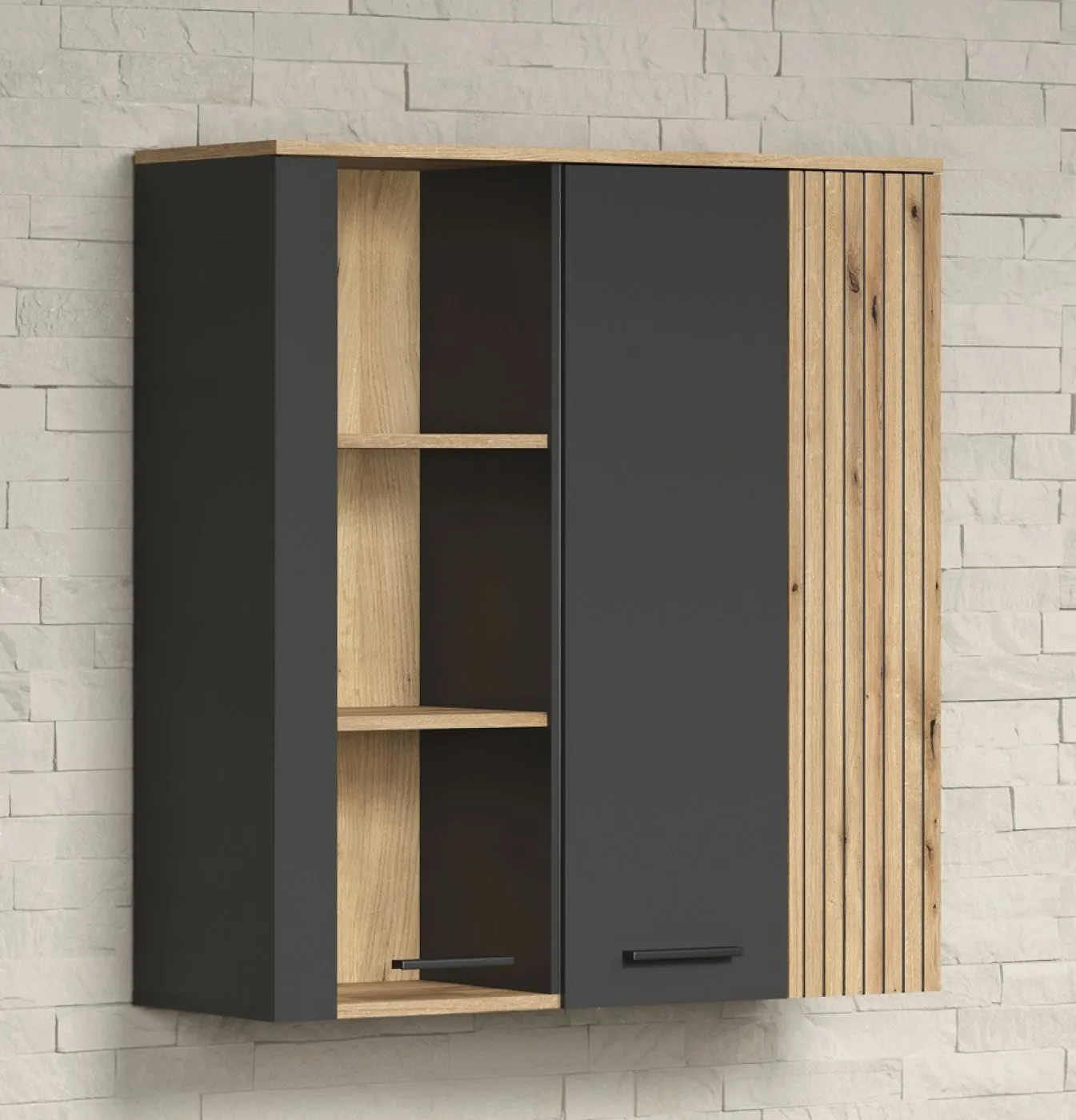 Vitrine Esteban | Anthrazit / Coast Evoke Oak