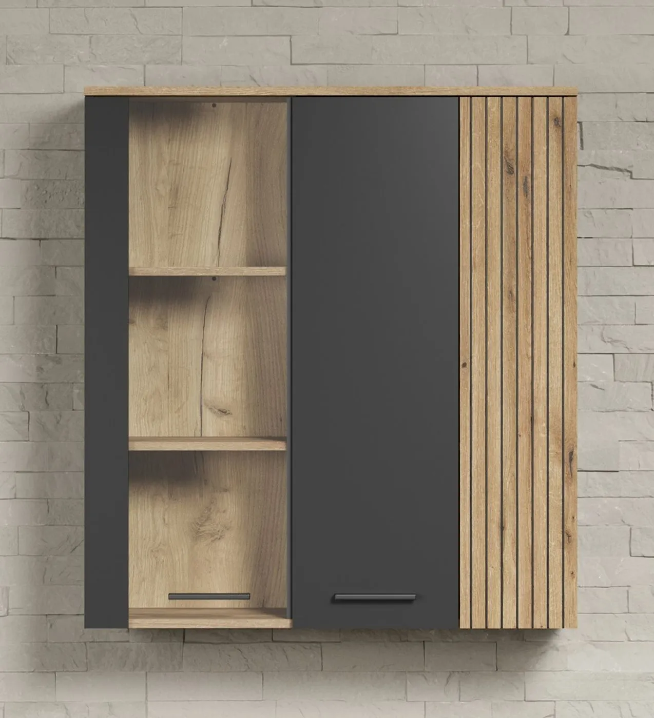 Vitrine Esteban | Anthrazit / Coast Evoke Oak