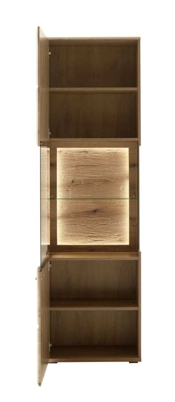Vitrine Naxos | Eiche Evoke | mit LED Bandbeleuchtung