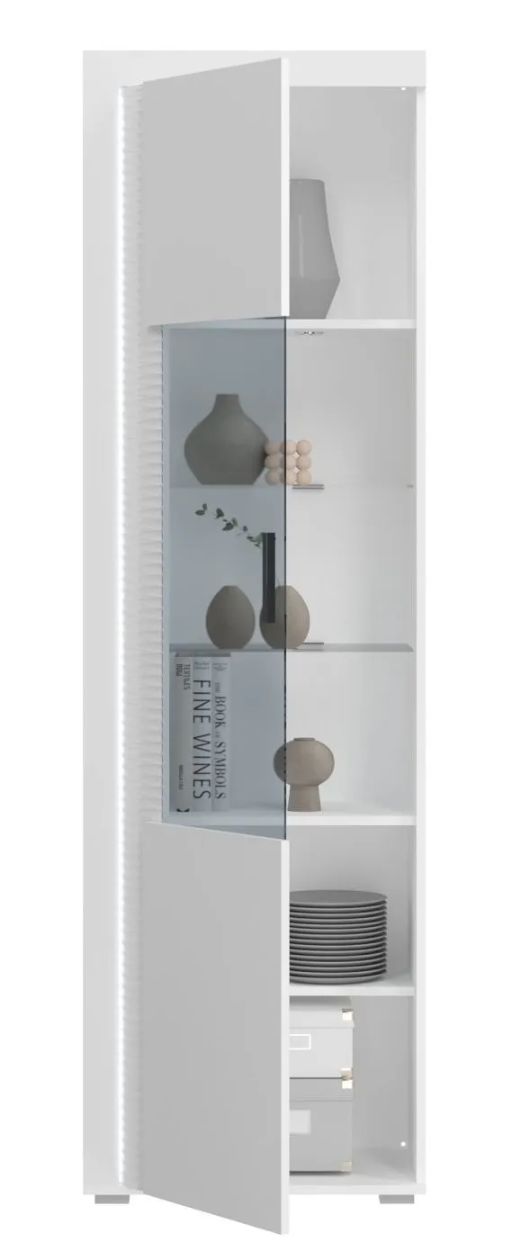 Vitrine Skylight | weiß Hochglanz | inkl. Frontbeleuchtung