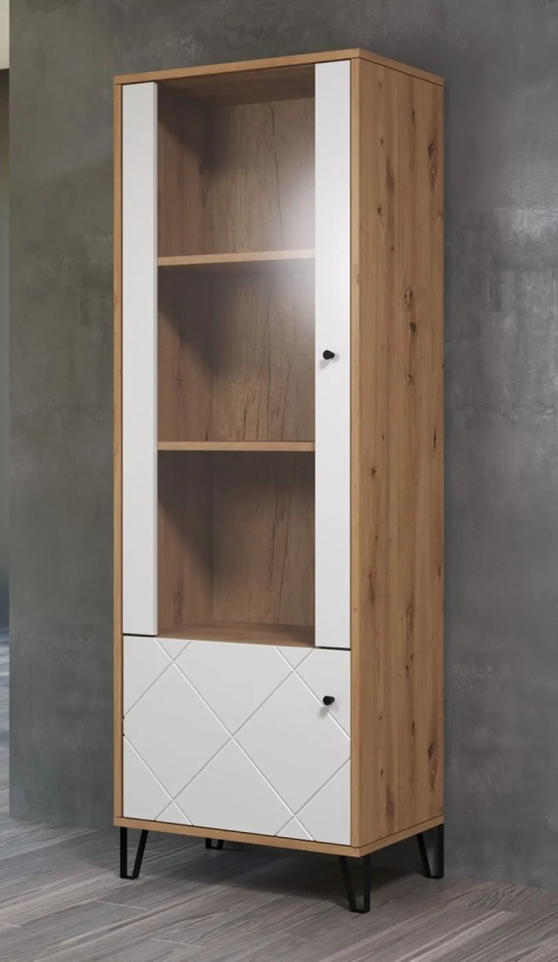 Vitrine Touch | Artisan Eiche / weiß