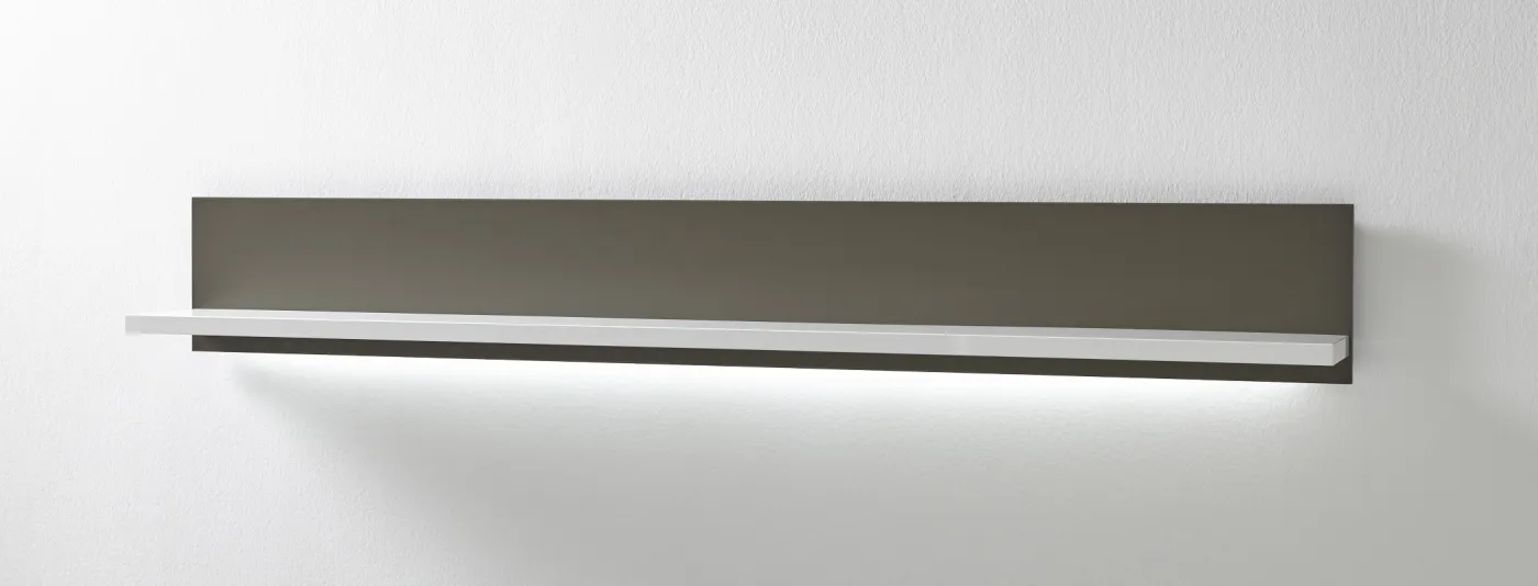 Wandboard Trento 2 | weiß Hochglanz | LED Beleuchtung mit LED Bandbeleuchtung 165 cm