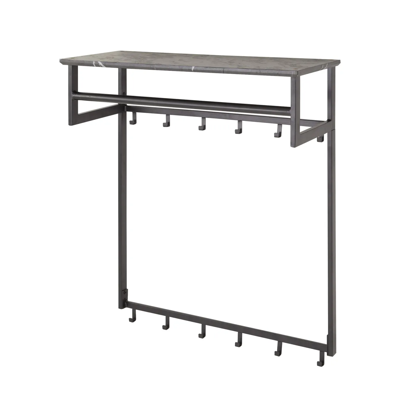 Wandgarderobe Hanga | Melamin | schwarz braun | 12 Haken