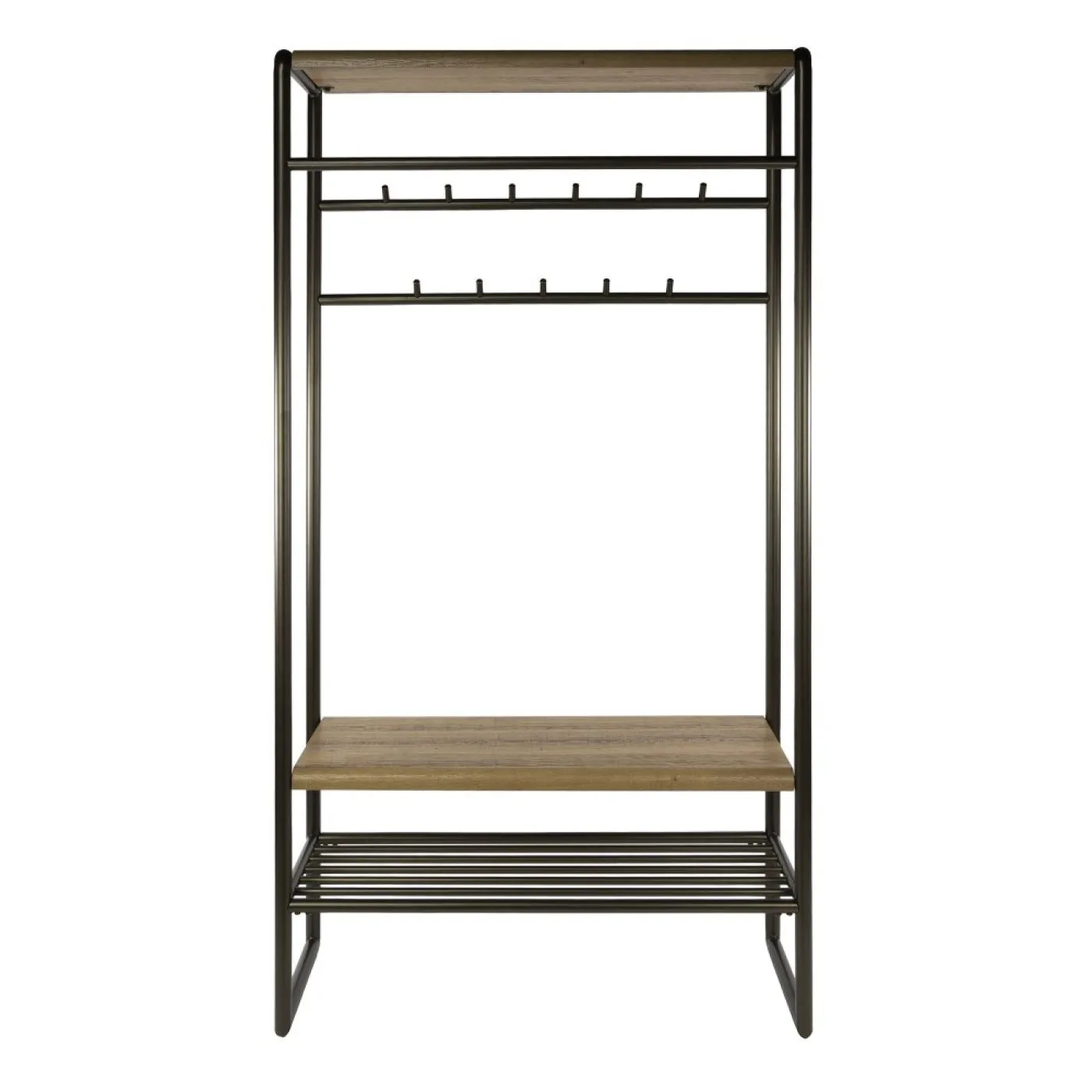 Wandgarderobe Shio | 11 Haken | Eiche | Drift brown