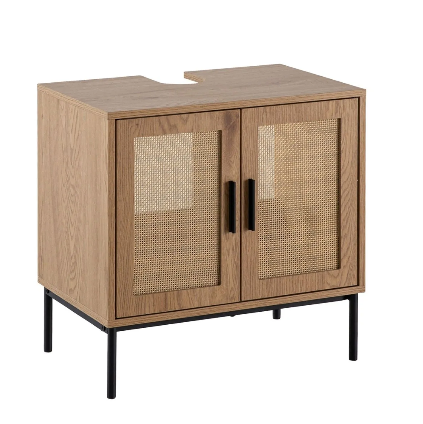 Waschbeckenunterschrank Aletta | braun / schwarz