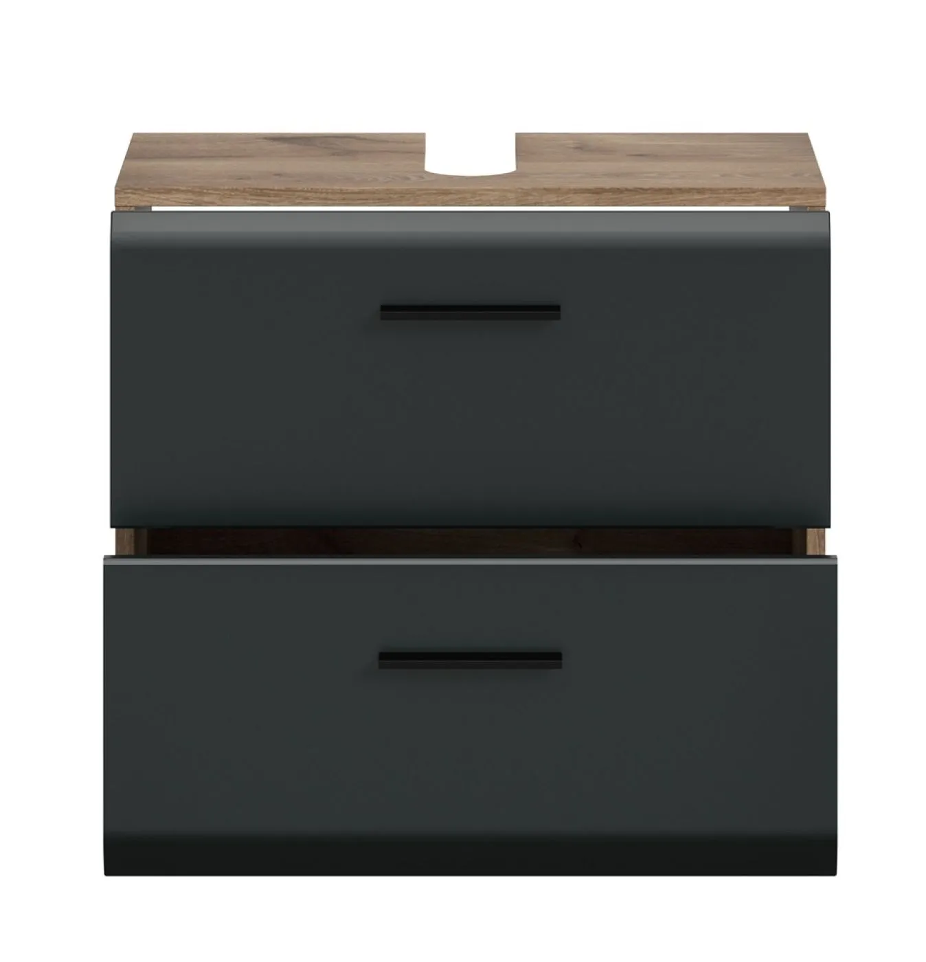 Waschbeckenunterschrank Ice | Nox Oak / schwarz matt