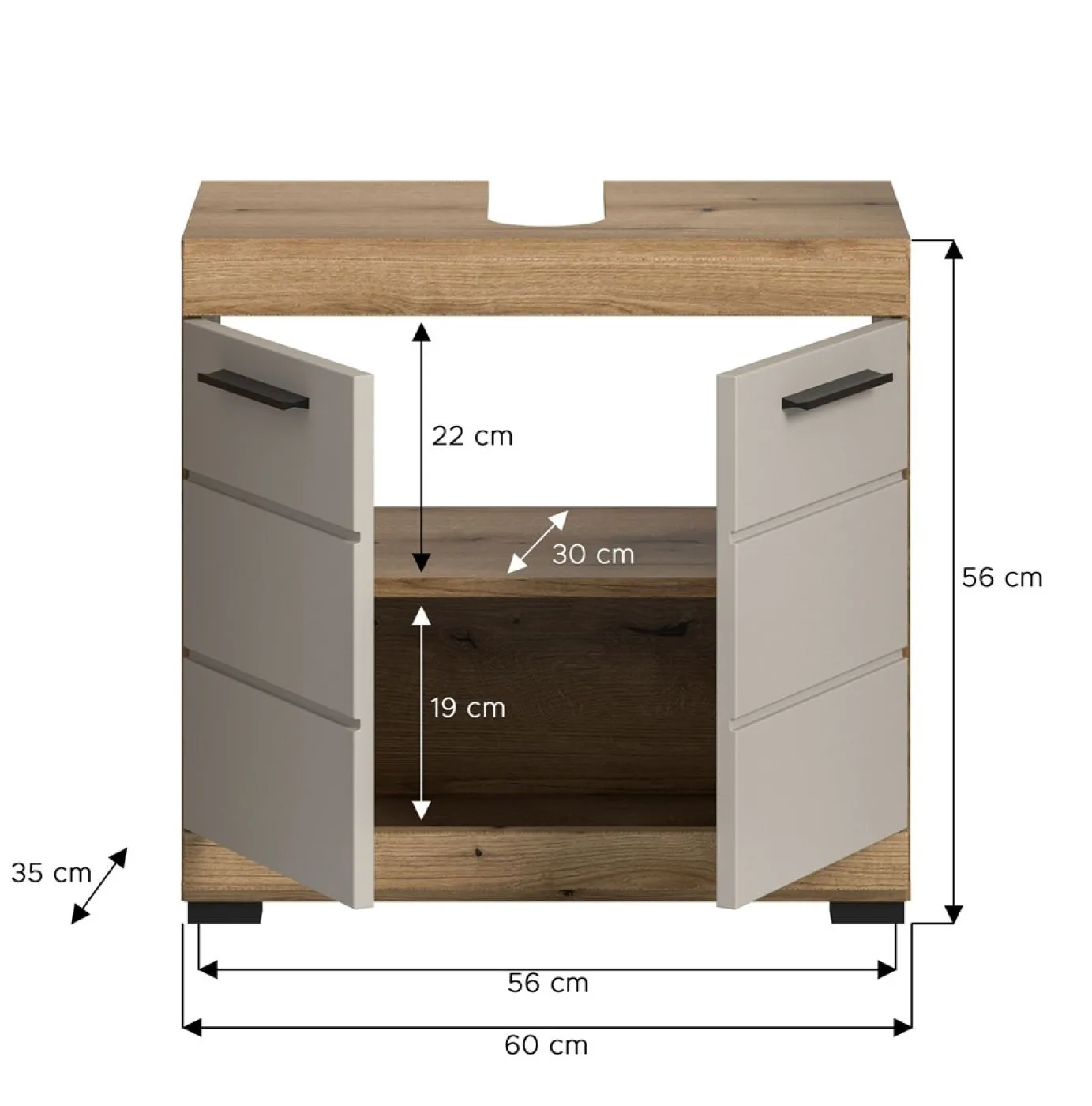 Waschbeckenunterschrank Scout | Kaschmir / Evoak Oak