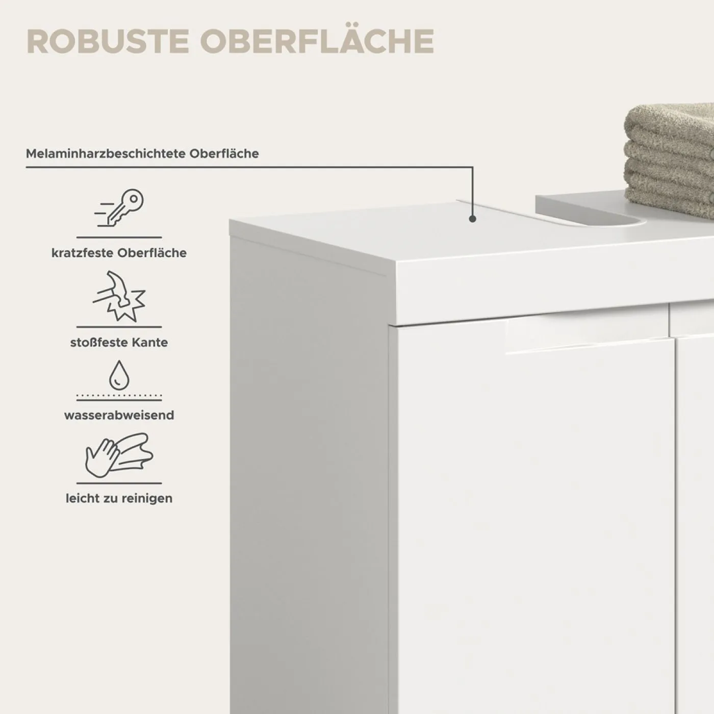 Waschbeckenunterschrank Viana | weiß