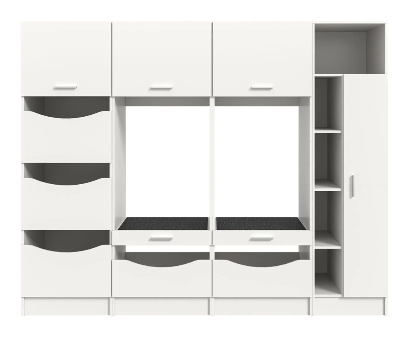 Waschmaschinenschrank Set Free 2 | weiß | 4-teilig