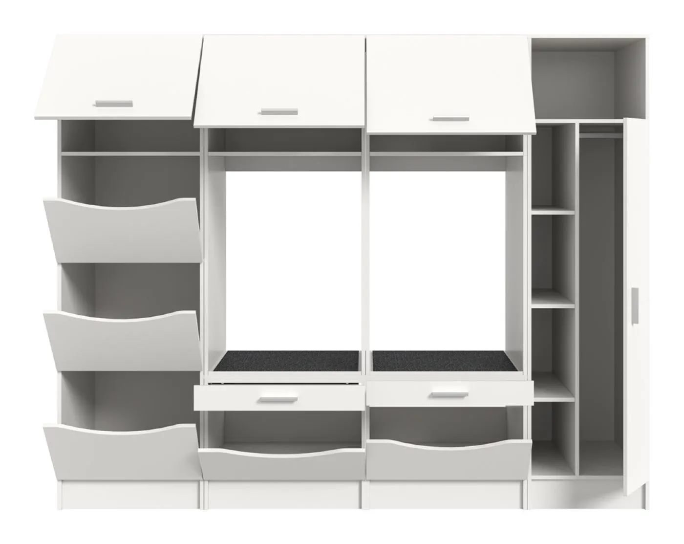 Waschmaschinenschrank Set Free 2 | weiß | 4-teilig