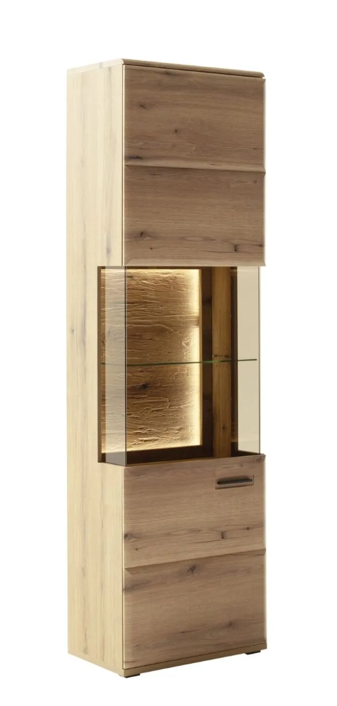 Wohnkombination Naxos | Eiche Evoke | 3-teilig | mit 110 cm Beleuchtung