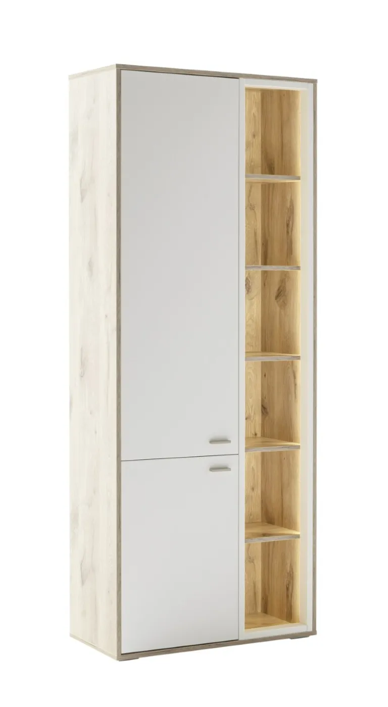 Wohnkombination Santerno 1 | Soft white / Viking Oak | 3-teilig | Komplettset