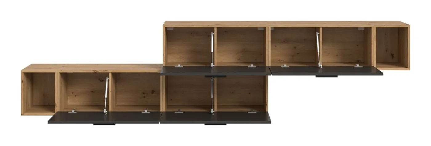 Wohnkombination The One 2 | 6-teilig | Artisan Eiche / Basalt grau Komplettset