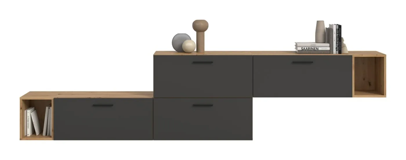 Wohnkombination The One 2 |6-teilig | Artisan Eiche / Basalt grau ohne