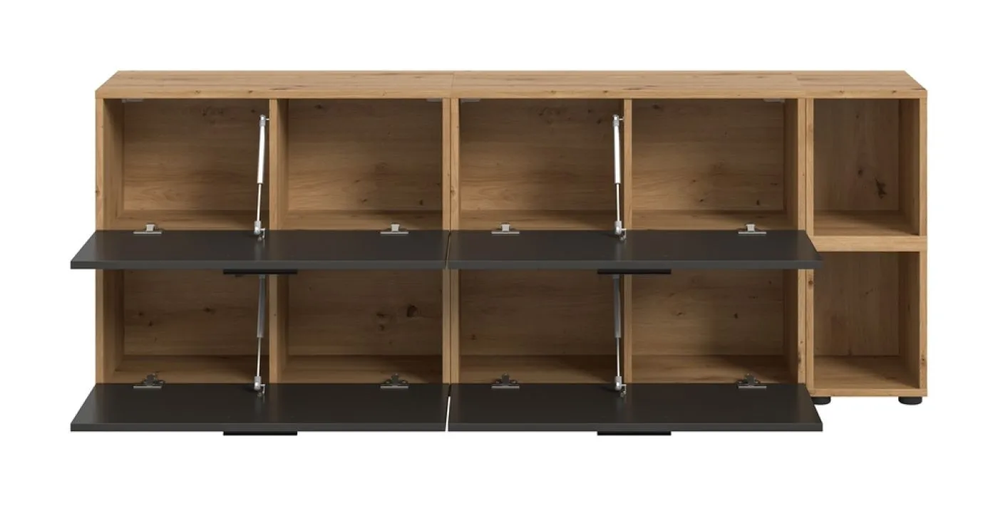 Wohnkombination The One 3 | 6-teilig | Artisan Oak / Basalt grau