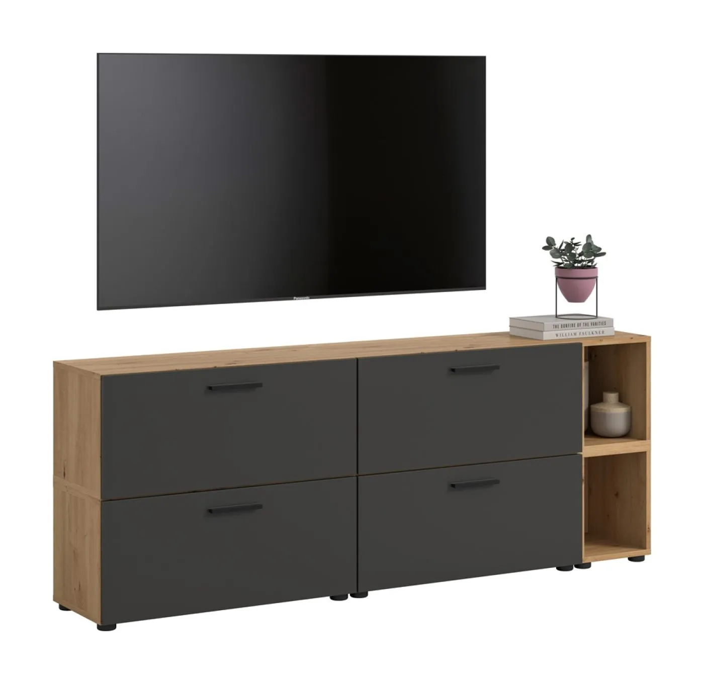 Wohnkombination The One 3 | 6-teilig | Artisan Oak / Basalt grau ohne