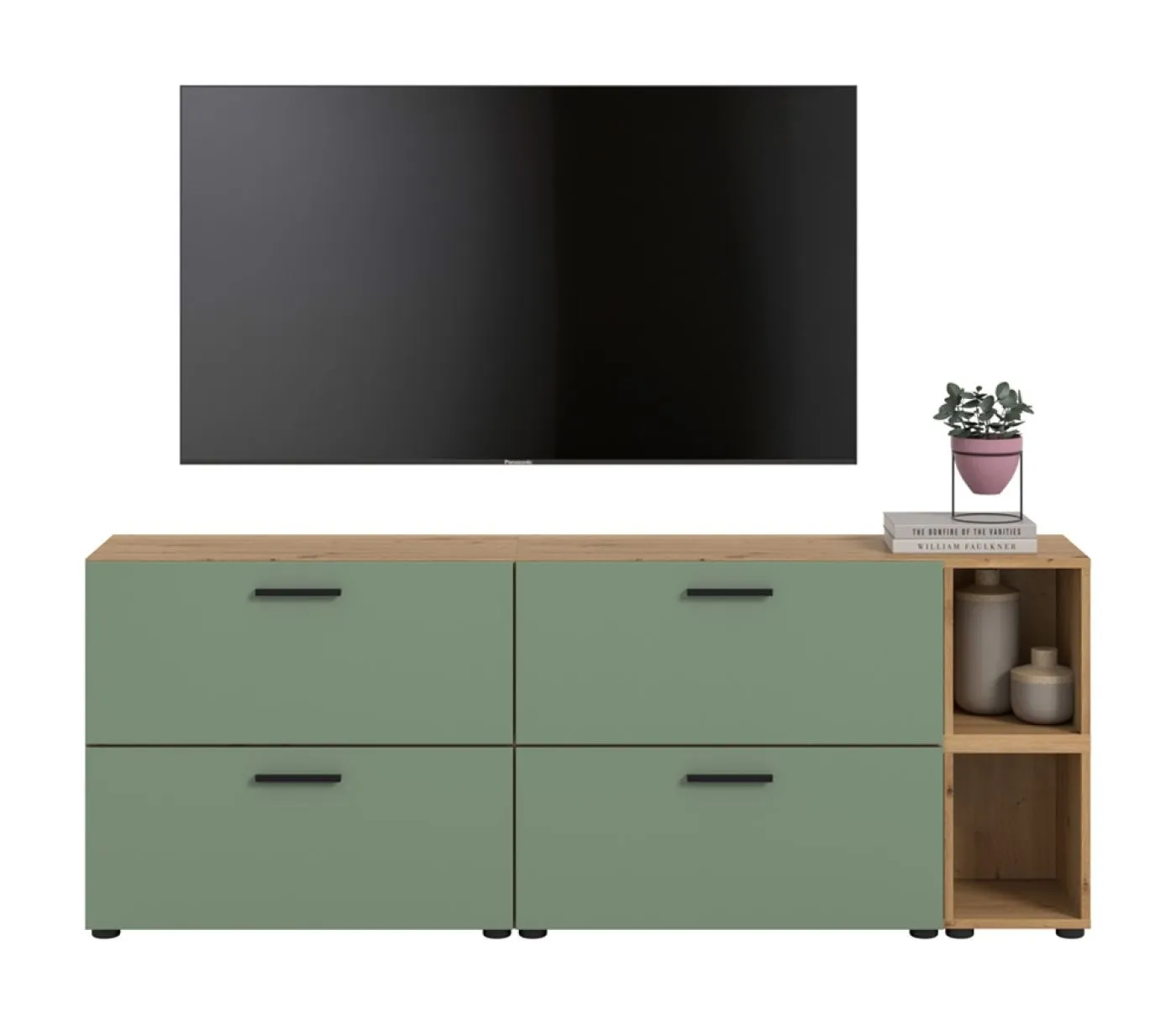 Wohnkombination The One 3 | 6-teilig | Artisan Oak / Smoke Green