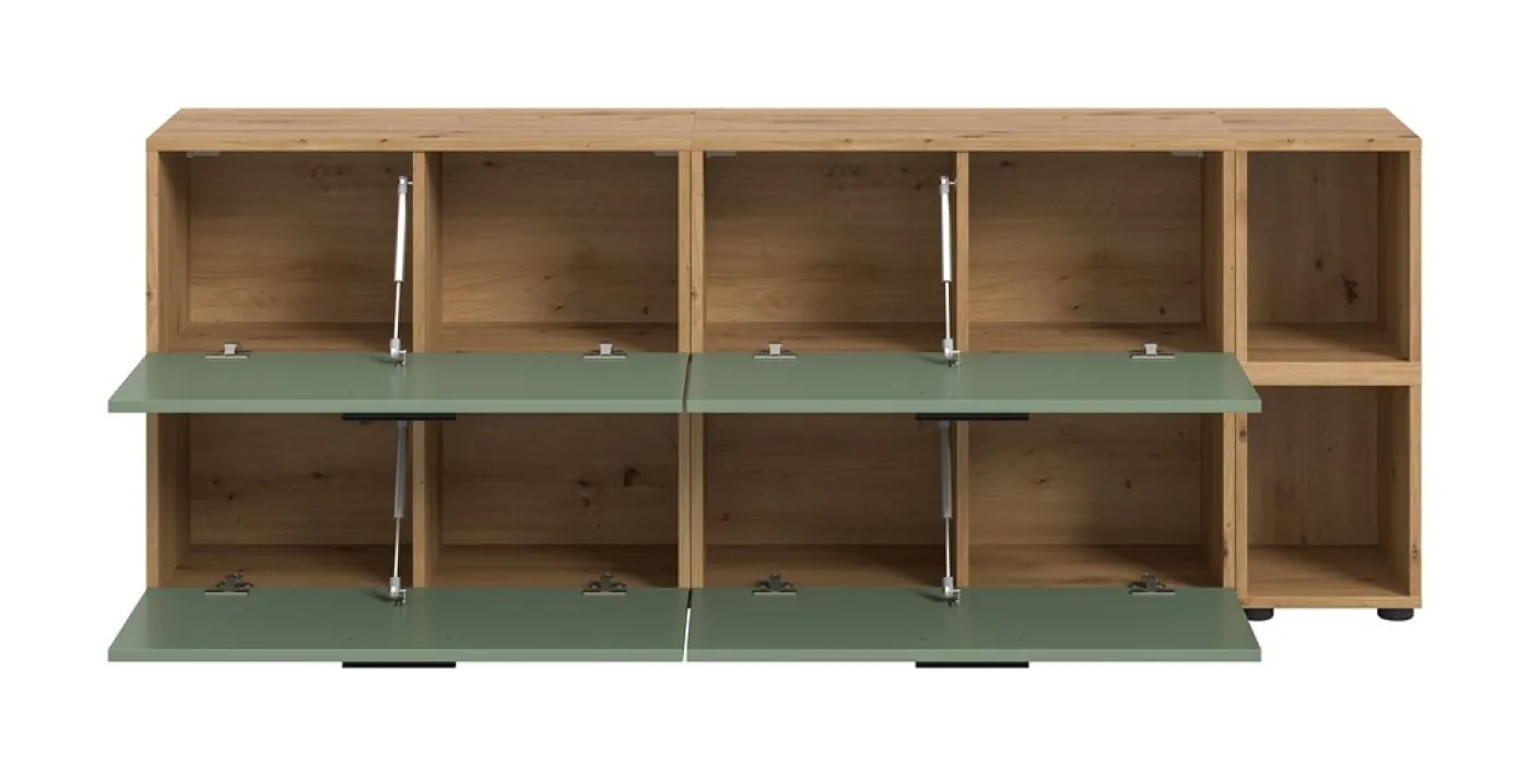 Wohnkombination The One 3 | 6-teilig | Artisan Oak / Smoke Green