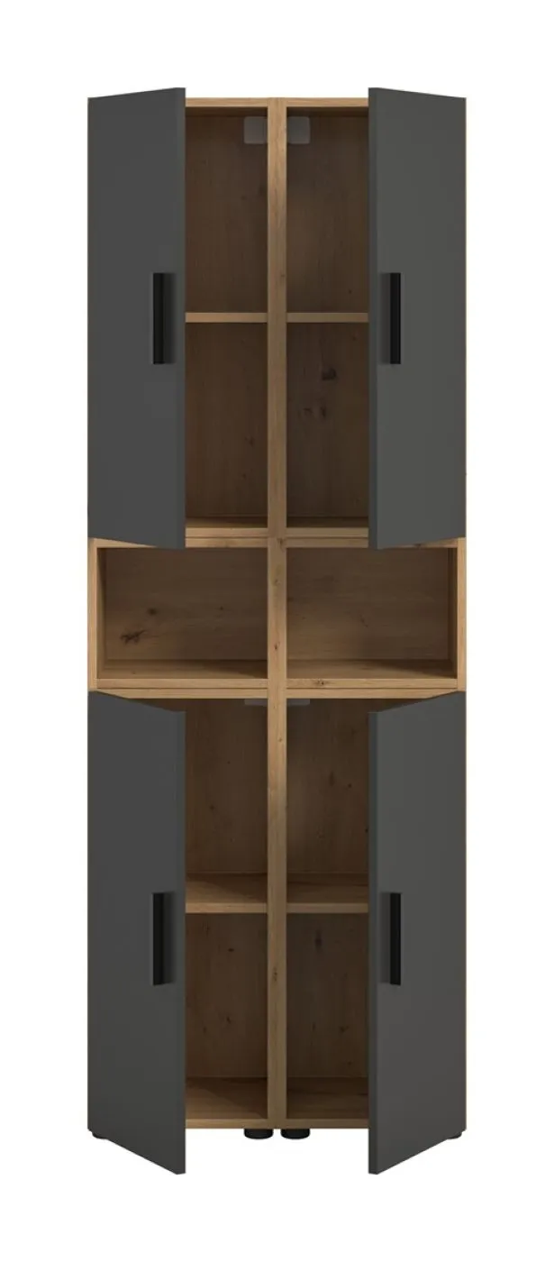 Wohnkombination The One 4b | 6-teilig | Artisan Oak / Basalt grau