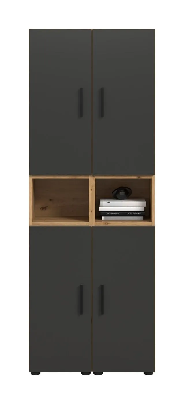 Wohnkombination The One 4b | 6-teilig | Artisan Oak / Basalt grau ohne