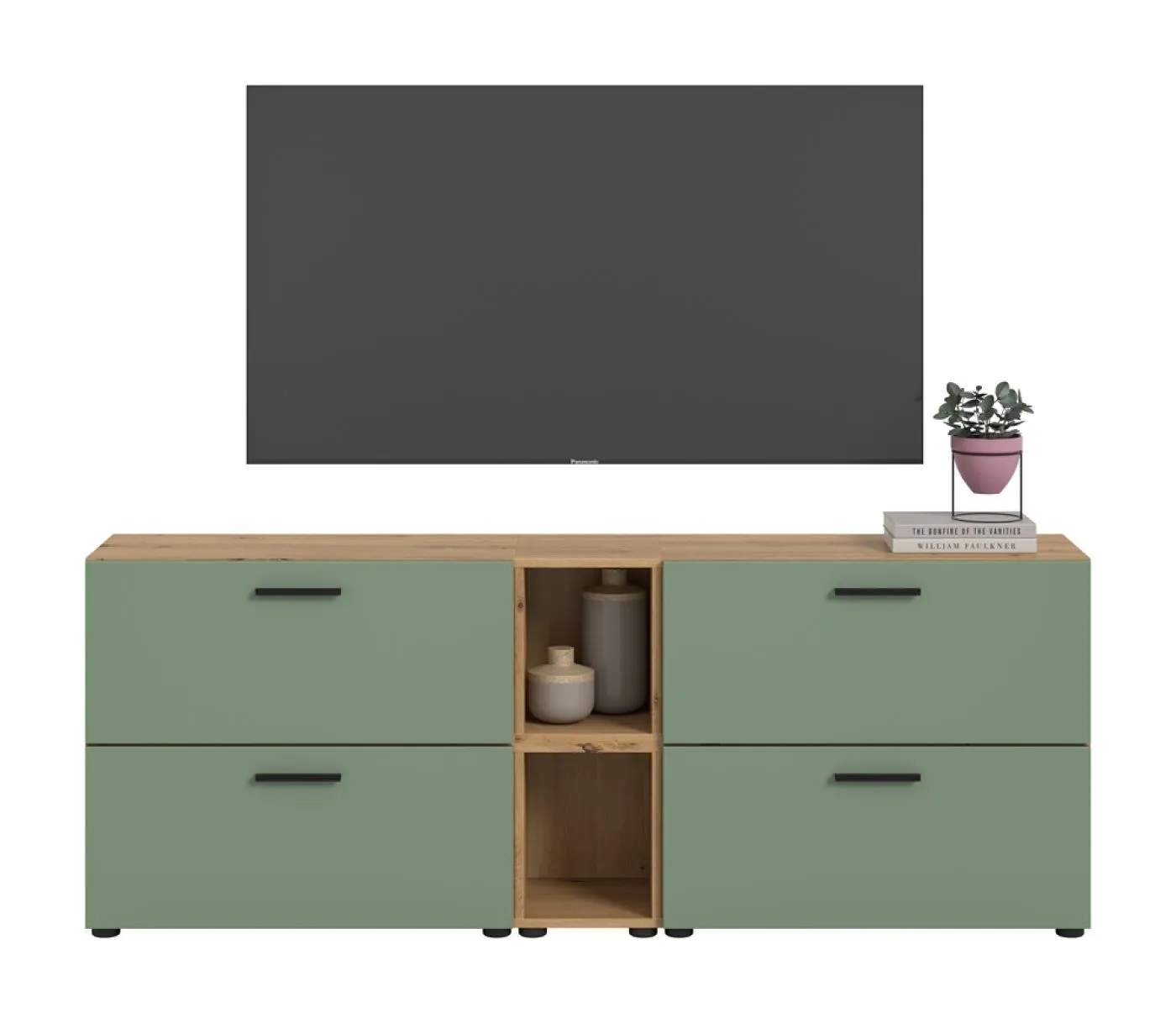 Wohnkombination The One 5 | 6-teilig | Artisan Oak / Smoke Green