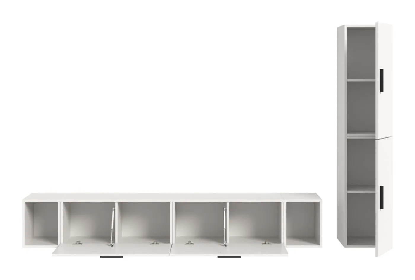 Wohnkombination The One | 6-teilig | weiß LED Bad warm-weiß 2x 110cm