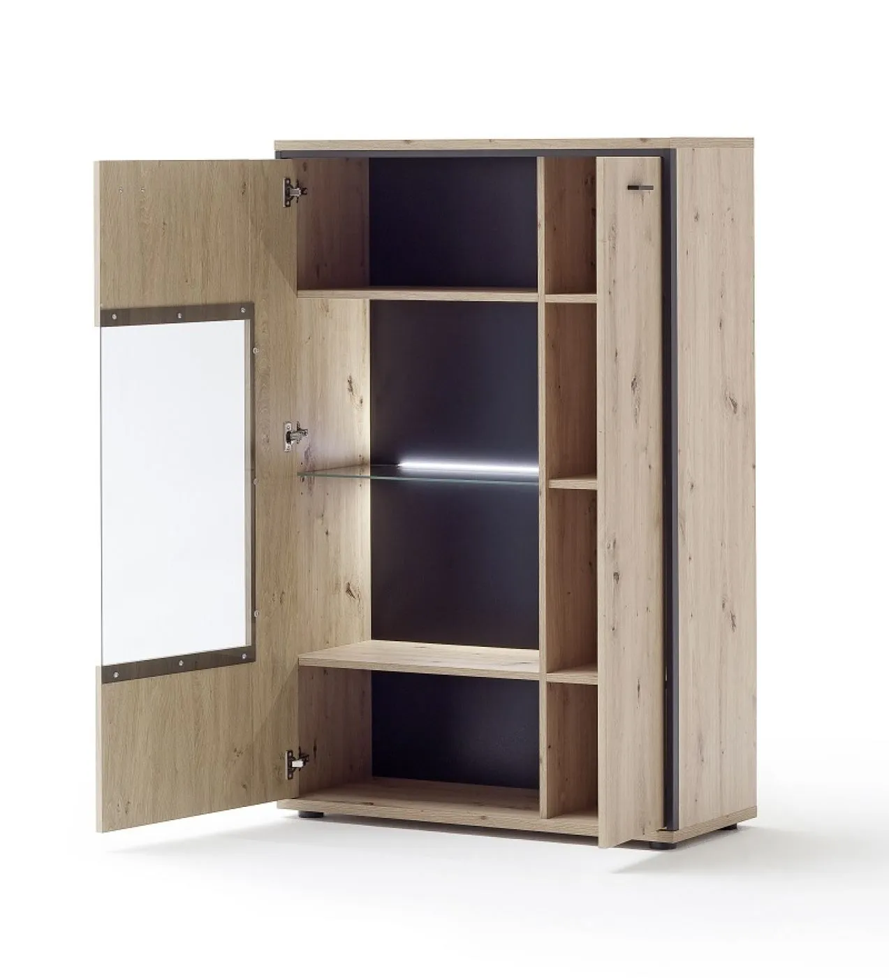 Wohnwand Anbauwand II Buenos Aires | Balkeneiche | 4-teilig | LED Beleuchtung 5