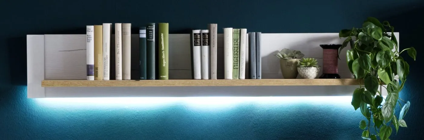 Wohnwand Anbauwand III Brixen | Landhaus modern | Pinie Aurelio / Grandson Oak | 4-teilig | LED Beleuchtung 2