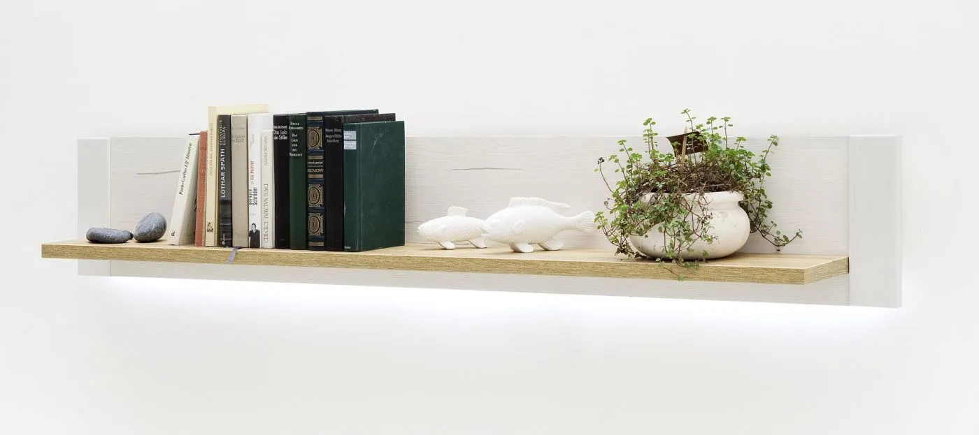 Wohnwand Anbauwand III Brixen | Landhaus modern | Pinie Aurelio / Grandson Oak | 4-teilig | LED Beleuchtung 4