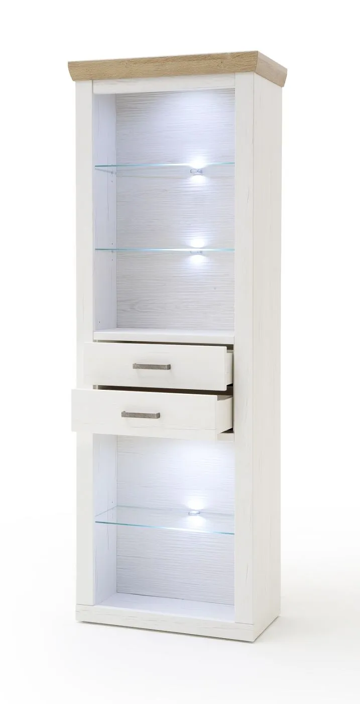 Wohnwand Anbauwand III Brixen | Landhaus modern | Pinie Aurelio / Grandson Oak | 4-teilig | LED Beleuchtung 5