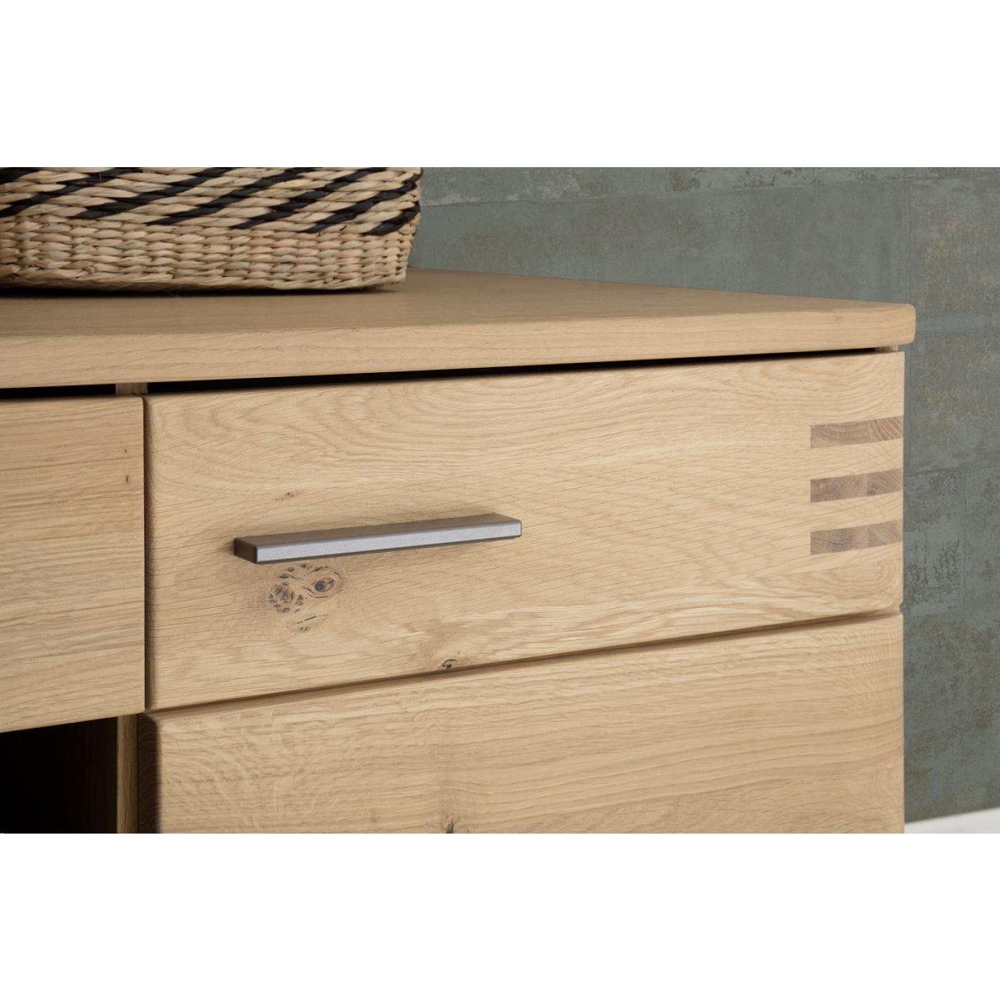 Wohnwand Anbauwand Salvador | Balkeneiche Bianco | 3-teilig | LED Beleuchtung