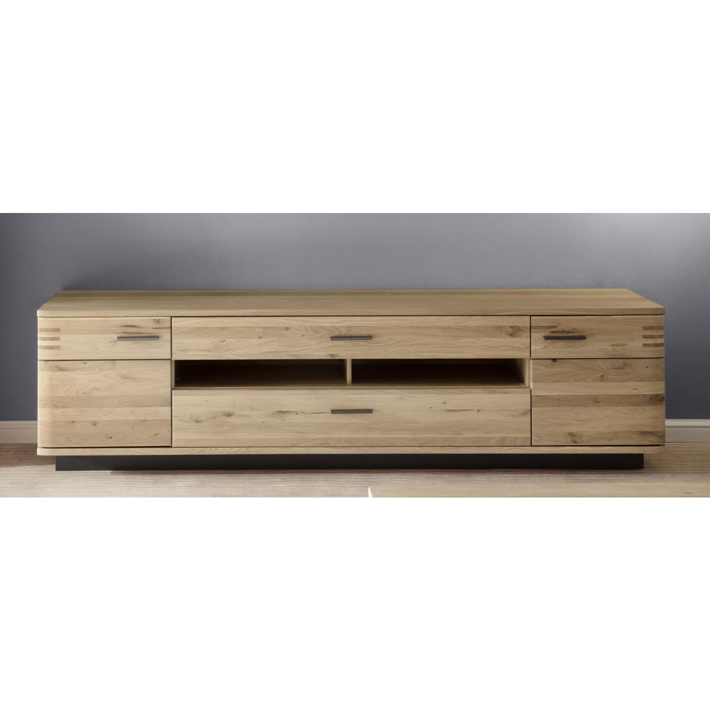 Wohnwand Anbauwand Salvador | Balkeneiche Bianco | 3-teilig | LED Beleuchtung