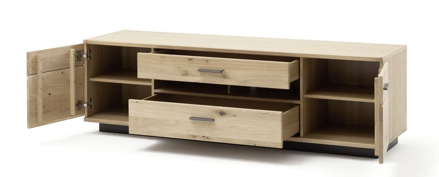 Wohnwand Anbauwand Salvador 1 | Balkeneiche Bianco | 4-teilig | LED 3