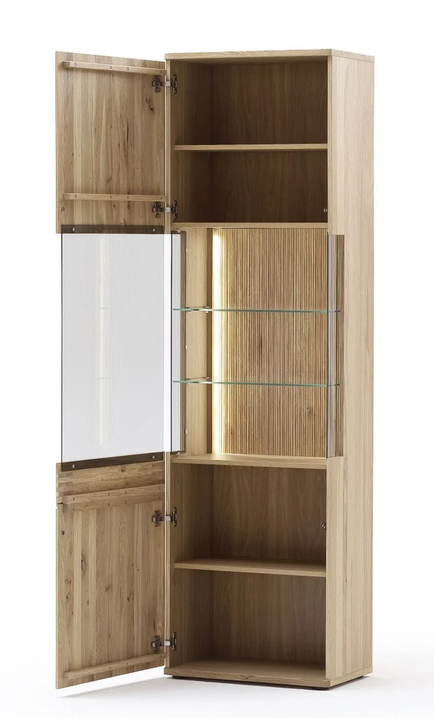 Wohnwand Anbauwand Salvador 1 | Balkeneiche Bianco | 4-teilig | LED 3
