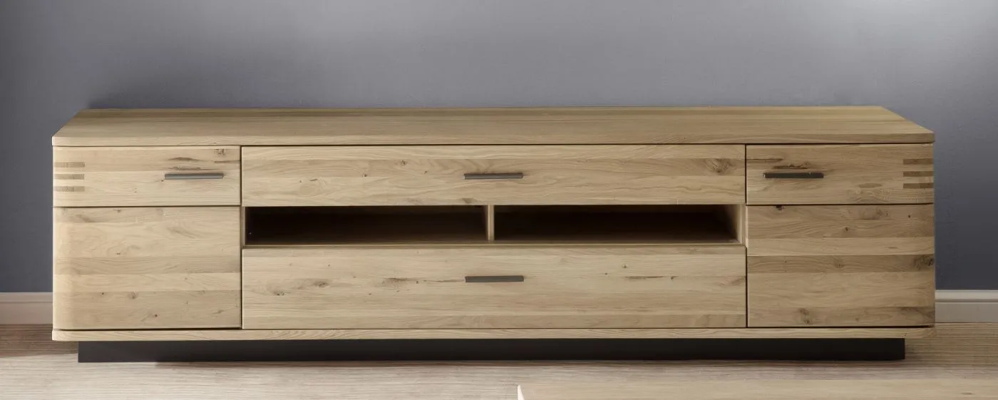 Wohnwand Anbauwand Salvador | Balkeneiche Bianco | 3-teilig | LED 2a